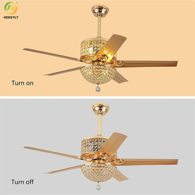 52 ''Crystal Modern LED Ceiling Fan Light Dengan 5 Blades Remote Control