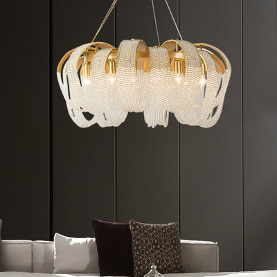 Kantor Komersial LED Tassels Ruang Makan Pendant Chandeliers Nordic Modern Aluminium Dekorasi